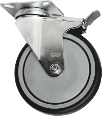 GRIP - 100MM TPR CASTOR WITH PP CORE SWIVEL WITH BRAKE 